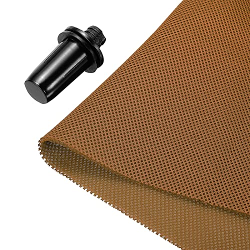MECCANIXITY Speaker Grill Cloth 20 x 63 Inch Stereo Mesh Fabric Protective Dustproof Cloth with Speaker Grill Guides Peg for Home Speaker Repair Khaki