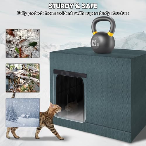 Coussin chauffant pour chat errant et abri imperméable - 7