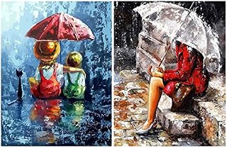 5D Diamond Painting Kits for Adults Kids DIY Diamond Art Kits Crystal Rhinestone Painting Kits Cross Stitch Full Drill Diamond Painting for Home Wall Decor 2 Pack 30x40cm