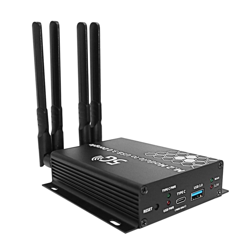 MóDulo M.2 NGFF 4G/5G A Adaptador USB 3.0 Convertidor de Tarjeta WiFi M2 Placa Elevadora con Antena Enfriador Ventilador Ranura para Tarjeta SIM