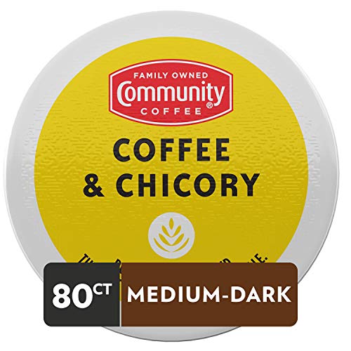 Image of Community Coffee & Chicory, Dark Roast Coffee Pods, Compatible with Keurig 2.0 Brewers, 80 Count (Pack of 1)
