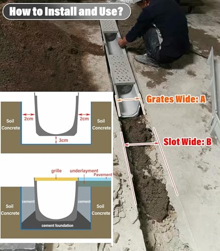 Tranchée de drainage extérieur et caniveau de jardin robuste - 7