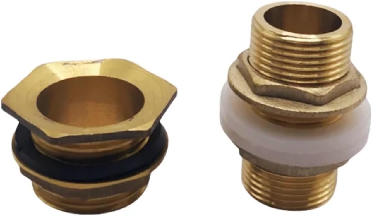 1pcs Copper Water Tank Connector 1/2" 3/4" 1" Male Brass Pipe Single Loose Key Swivel Fittings Nut Jointer(Color:04-20mm)