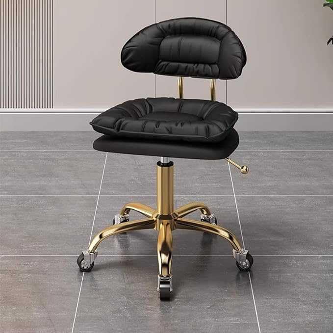 Sgabello girevole ergonomico con schienale, altezza regolabile, per salone, garage, casa, ufficio e studio