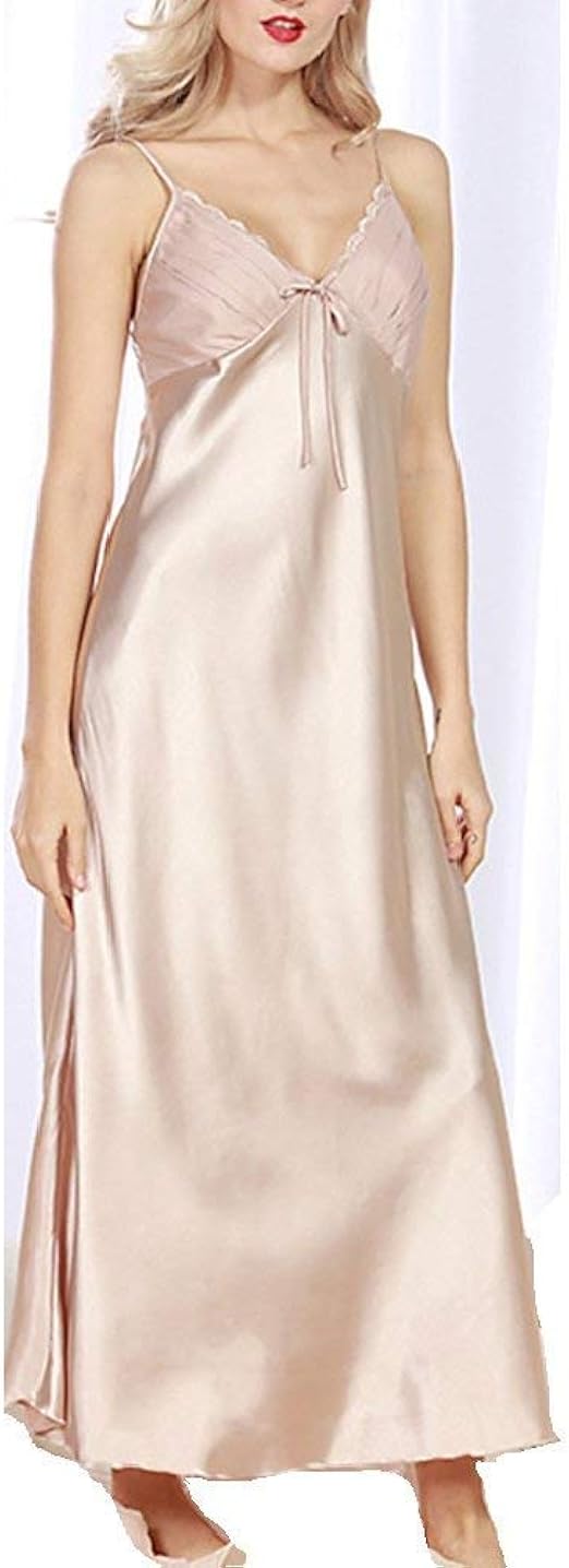 Sleep Dress Ladies Summer Long Nightgown Color Sleeveless Special Style Solid Elegant Nightdress