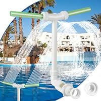 LALAGO Wasserbrunnen Dual Spray Einstellbarer Pool Wasserfall Brunnen mit Adapter Belüfter, Doppelte Sprühwasserbrunnen, Pool Zubehör für Spa Kühles Warmes Wasser Temperaturen (Grüner Fluoreszenz)