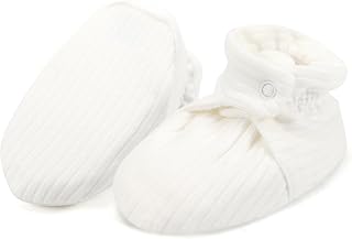 KARUNEL Organic Cotton Baby Booties - Soft Warm Adjustable Newborn Boots for Boys Girls 0-12 Months