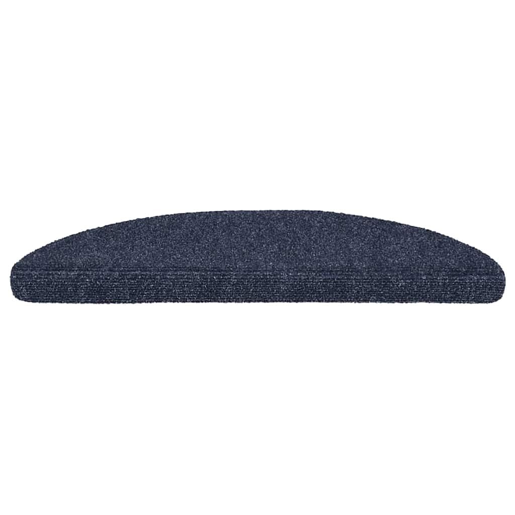 Tapis d'escalier Autocollants 30 pièces 56 x 17 x 3 cm Bleu Demi-Rond Marchettes d'escalier, Moquette Escalier de sécurité d'intérieur Antidérapant pour Aînés et Animaux de Compagnie