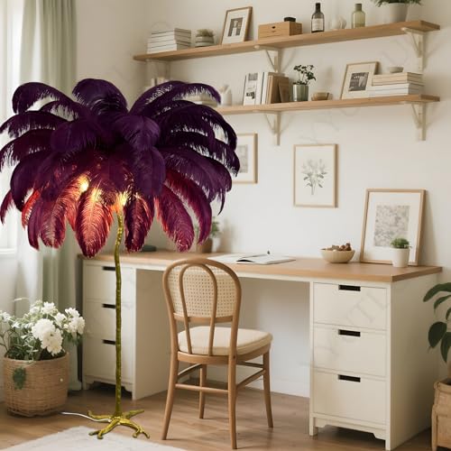 Lámpara de pie de Plumas Azules ideal para decorar la sala de estar con estilo