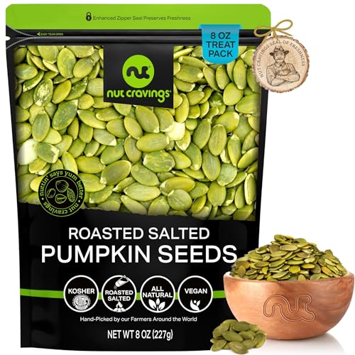 NUT CRAVINGS - Roasted &amp; Salted Pumpkin Seeds (8oz - 1 Pack) Pepitas