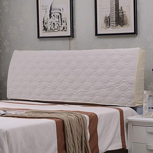 Image of Optimmuss Strethable Quitled Bed Headboard Slipcover Bed Head Cover Cream 59inch