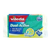Vileda Pur Active Non-Scratch Viscose Sponge Scourer (Pack of 2)