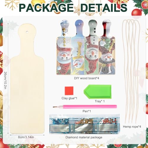 Image of 4 Pcs Diamond Art Painting Tray Board for Adults, 5D DIY Special Shape Crystal Rhinestones Diamond Art Cutting Board Christmas, Indoor Kitchen Dining Table Decor Christmas Gift (Christmas Snowman)