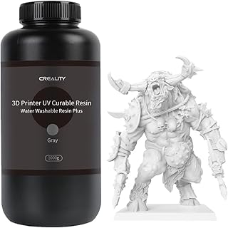 Creality Official Upgrade Water Washable 3D Printer Resin, 1000g Fast Curing 3D Resin for 2K 4K 8K 3D Printing, 405nm UV-Curing Resin, High Precision, Low Shrinkage, Excellent Fluidity (White)