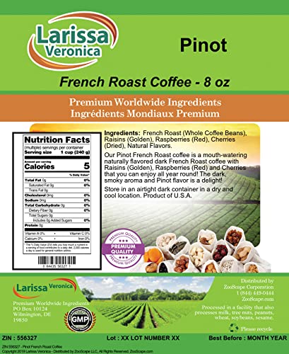 Pinot French Roast Coffee (Gourmet, Natural, Granos Enteros) 8 oz miniatura 2