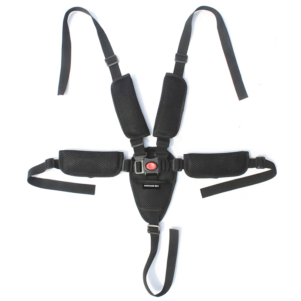 Ceinture de Sécurité Bébé Harnais/Sangle Réglable 5 Points Harnais de Sécurité Ceinture Pour Chaise Haute Bébé Landau et Poussette de Voiture et Poussette Universal Harnais
