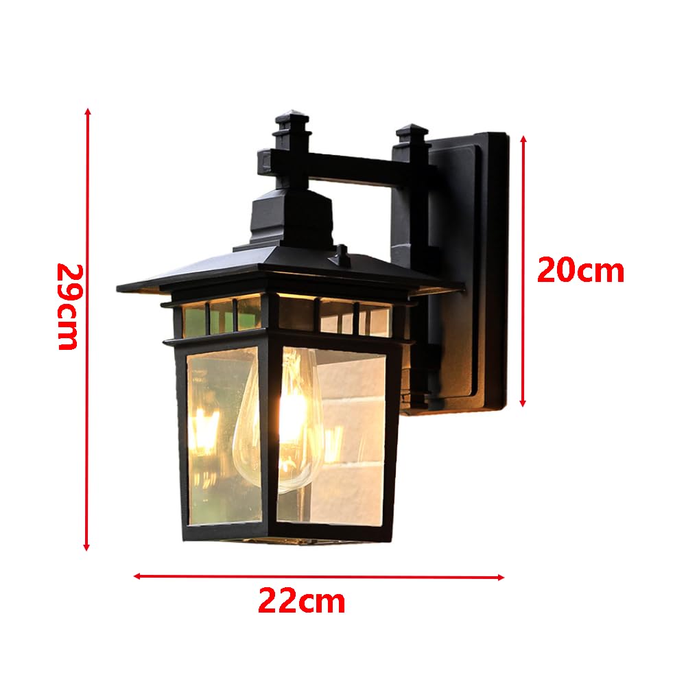 XINYASEE Applique da parete per esterni impermeabili, per balconi e terrazze, stile rustico, per scale, corridoi, esterni, portalampada E27(BD-003)