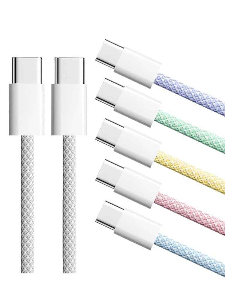 Cavo da USB-C a tipo C colorato per PD 60W Ricarica rapida*/ing Tipo C Accessori per cavi di tessitura (bianco)