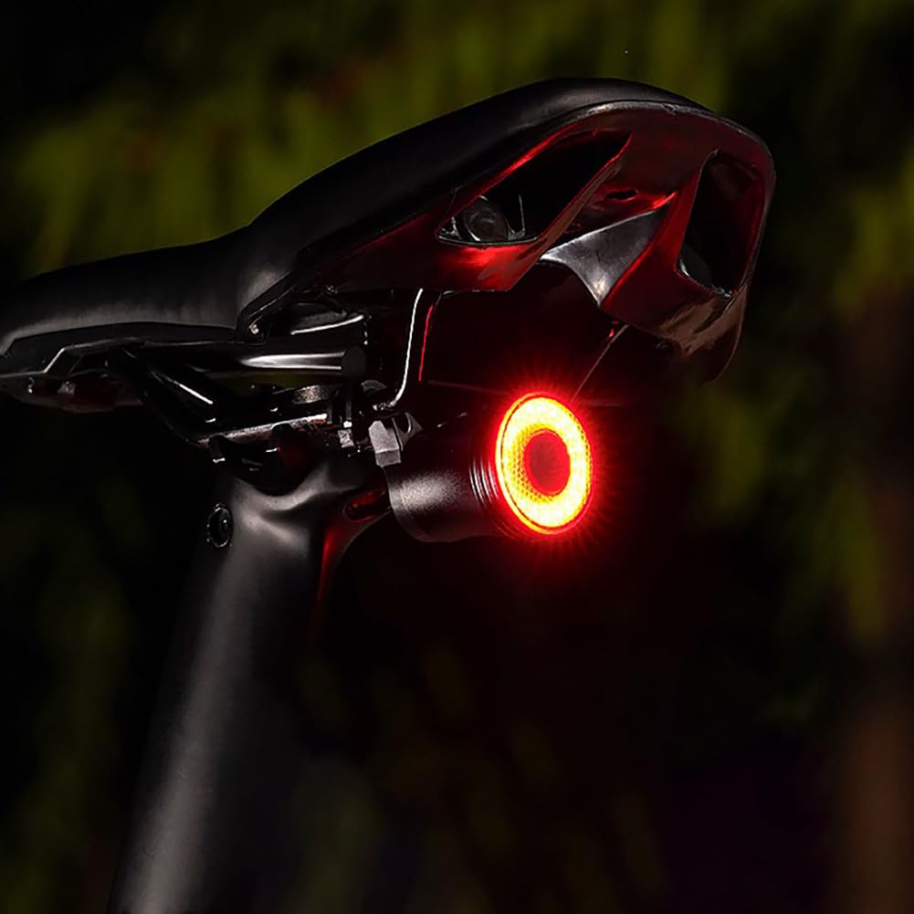 Fahrrad Smart Rücklicht | Auto ON/Off Led Fahrrad Rücklicht USB-C Aufladbar Batterie | Fahrradlicht Hinten IPX6 Wasserdicht für Rennrad, MTB, E-Bike (2025 EU-Patente)
