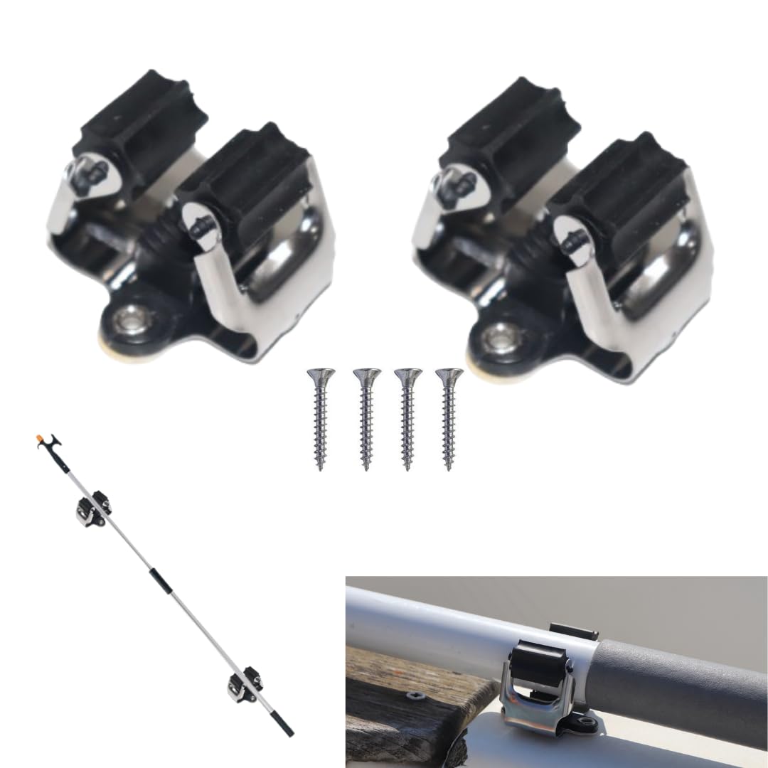 Soporte para Bichero de Barco, Pack de 2 Unidades, Fijación Palo Bichero, Tornillos incluidos, Fácil Instalación