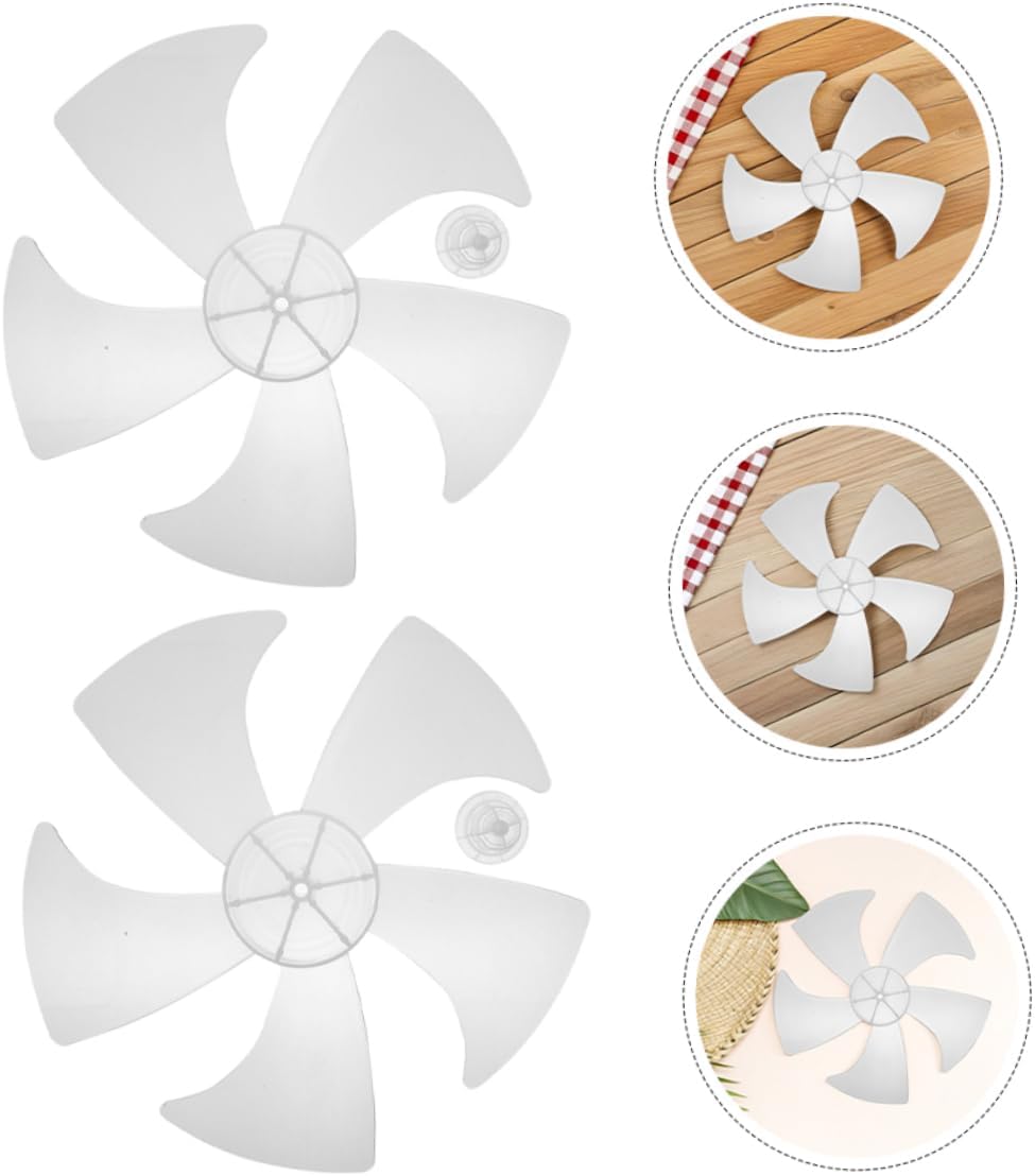 STOBOK 2pcs Fan Replacement Plastic Leaves for Pedestal Table and Wall Fans Easy to Install Thickened Design for Enhanced Airflow and Cooling