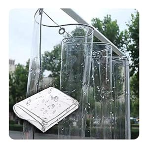 Bâche Imperméable Transparente, Étanche Coupe- Vent Anti- Pluie Indéchirable Couverture PVC avec Oeillets, Housse de protection pour Terrasse Jardin Camping D’extérieur