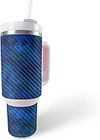 Vista 4 de MightySkins - Funda de fibra de carbono compatible con vaso Stanley The Quencher H2.0 FlowState de 40 onzas, bandana Acabado de fibra de carbono