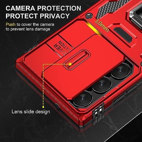 Coque antichoc Samsung S23 Ultra rouge avec béquille