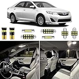11pcs White Camry Interior LED Lights Kits for 2012 2013 2014 2015 2016 2017 2018 2019 2020 2021 Toyota Camry 6000K Super Bright White Interior LED Bulbs Package + Installation Tool