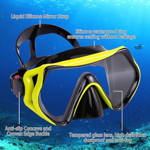 TUDIVING Snorkeling Gear para Adultos, Máscara de Buceo con Vista Panorámica Antivaho, Equipo de Snorkel y Buceo, Talla Única miniatura 3