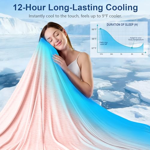 Image of KMUSET Cooling Blanket Throw (50 inchx60 inch), Double Sided Summer Cooling Blankets for Hot Sleepers & Night Sweats, Breathable Lightweight Blanket for Beach, Sofa Bed Couch, Gifts for Women Men Dusty Pink