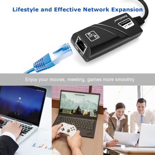 Zettaguard Usb Ethernet Adapter Usb 3.0 [Ax88179] To 10/100/1000 Fast Lan Wired Network (Macbook, Chromebook, Win 10, Compatible For Nintendo Switch,...) For Online Meeting, Games. #TOP6