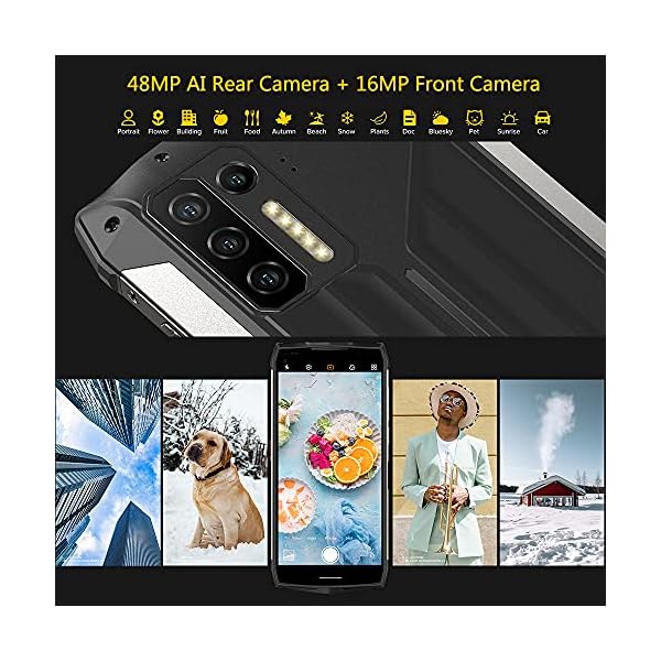 Ulefone Power Armor 13 8GB+256GB Rugged Smartphone, 13200mAh Battery Android 11 Waterproof Phone, 33W Fast Charge 15W Wireless Charging, 6.81" FHD+ 48MP Camera, Dual 4G Rugged Phone, OTG,NFC, GPS