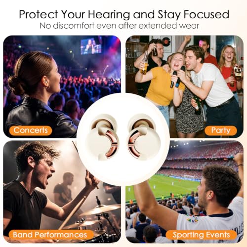 Image of Adjustable High Fidelity Concert Ear Plugs, Hearing Protection | 3 Noise Reduction Modes, Reusable Earplugs for Concerts, Rave, Sporting Events, Musicians, etc., 4 Ear Tip Sizes (XS /S /M /L)