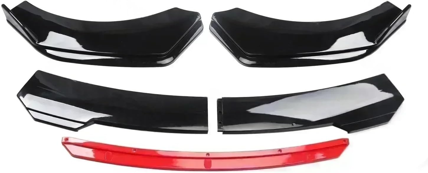 Car Front Bumper Lip Spoiler Lower Splitter Compatible for D0dge 1500 Auto Diffuser Trim Scratch Protector Body Kit Black(Black Red)