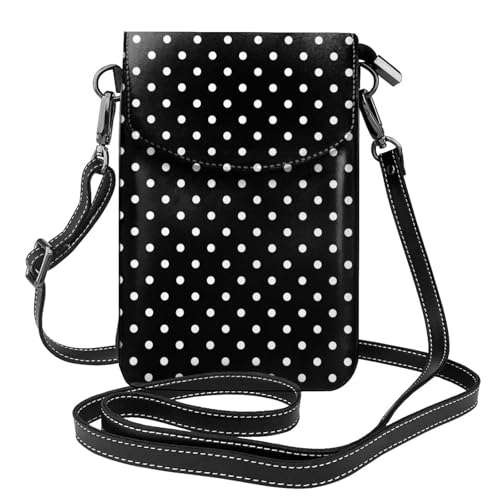 Pochette téléphone portable femmes et petit sac bandoulière en cuir PU à pois