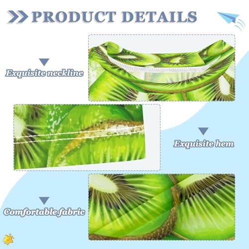 Boys Short Sleeve T-Shirts Fruit Kiwi Watercolor Rashguard Kids Swim Shirts Sun UPF 50+3