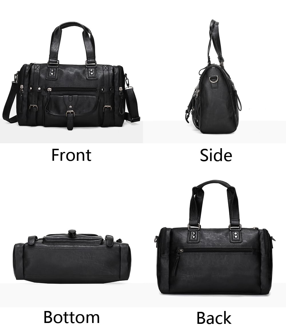 Bolso de mano y bolso de mano de piel sintética para viaje, bolso de hombro