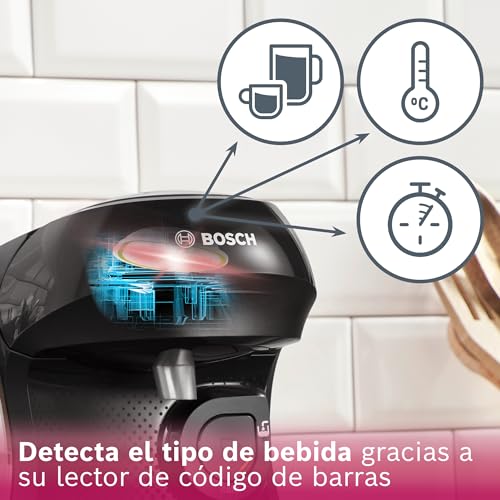 Miniatura 12 de Bosch - Cafetera Tassimo Happy Friendly, Pastillas Descalcificadoras Incluidas, Hasta 70 Bebidas, Onetouch, Intellibrew , Negro, Tas102ea