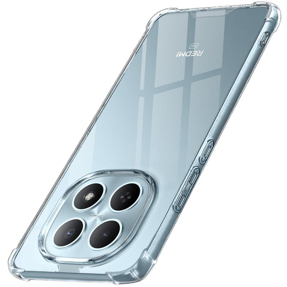 TheGiftKart Crystal Clear Back Cover Case for Mi Redmi Note 15 5G / Poco M8 5G | 360 Degree Protection | Shock Proof Design | Transparent Back Cover Case (PC & TPU, Transparent Bumper)-image-33