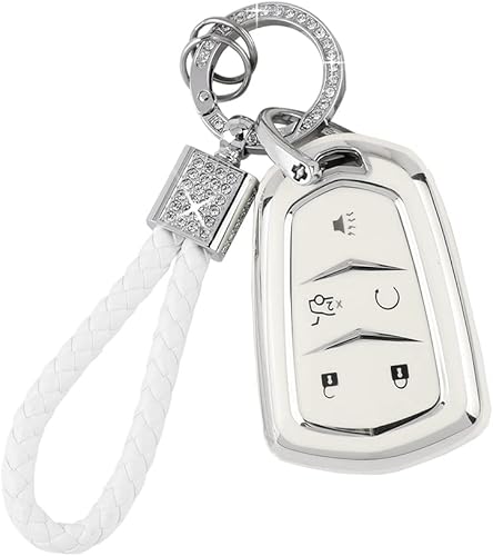 PIFOOG Funda para llavero Cadillac SRX CTS CT6 XTS XT5 XT6 XT4 ATS Accesorios TPU 5 botones Llaves Carcasa Protecor Glitter Llavero de coche