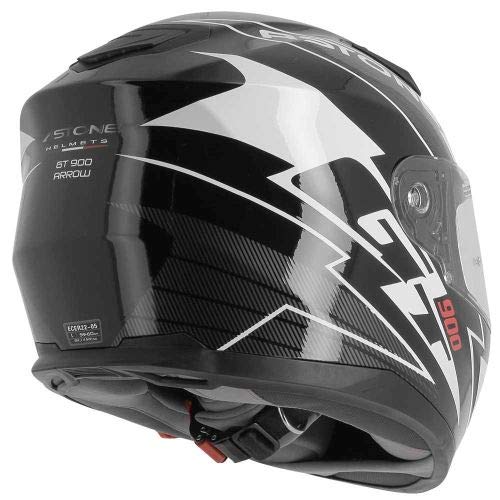 Astone Helmets - Casque de moto GT900 Arrow - Casque intégral large vision - Casque de moto intégral homologué - Casque de moto mixte en polycarbonate - White