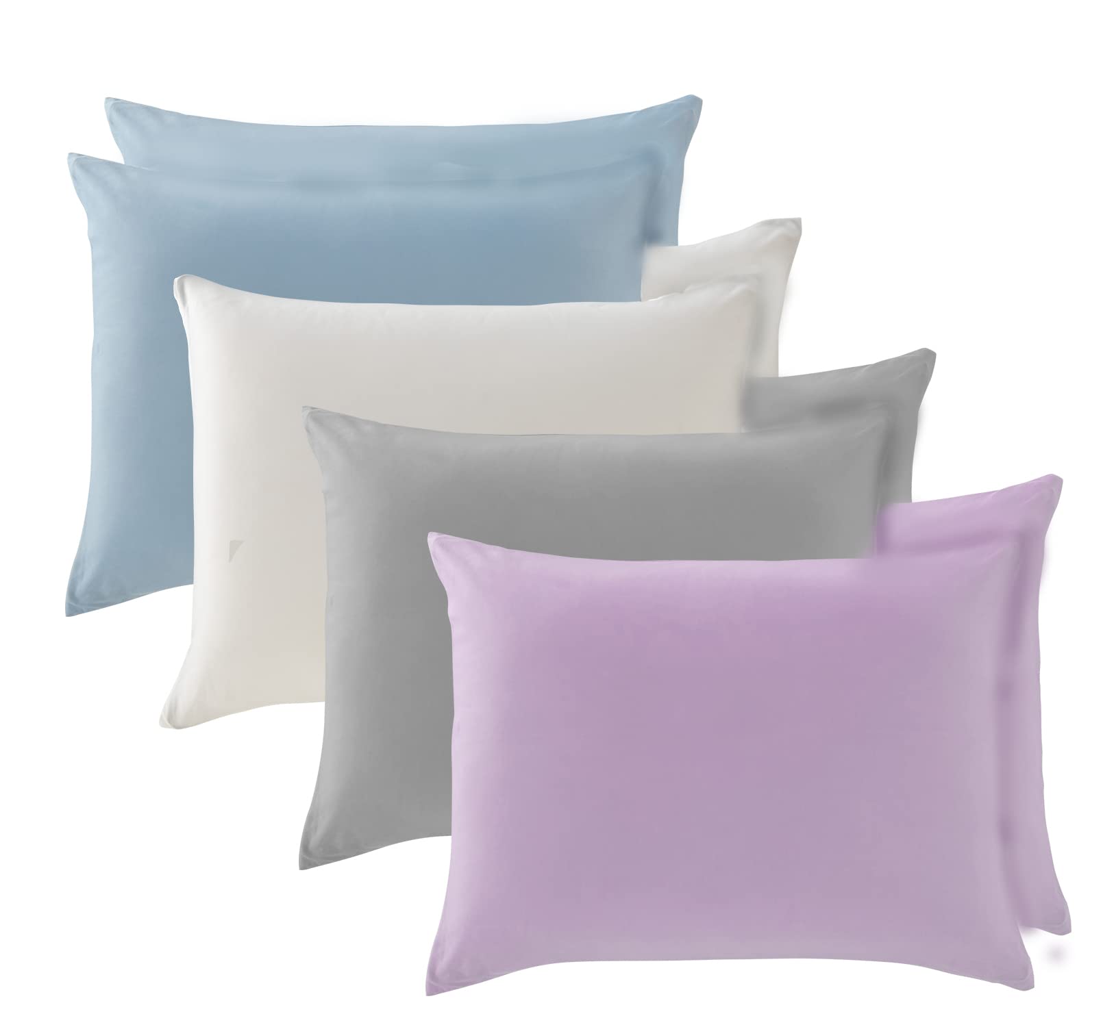 KASENTEX Breathable Zipper Pillowcases - Cool Touch & Soft (Set of 8, Standard/Queen Size)