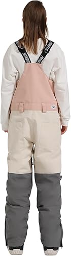Miniatura 2 de GSOU SNOW Pantalones de esquí para mujer, overol con peto de nieve, impermeable, resistente al viento, aislado, correa ajustable, cálido para