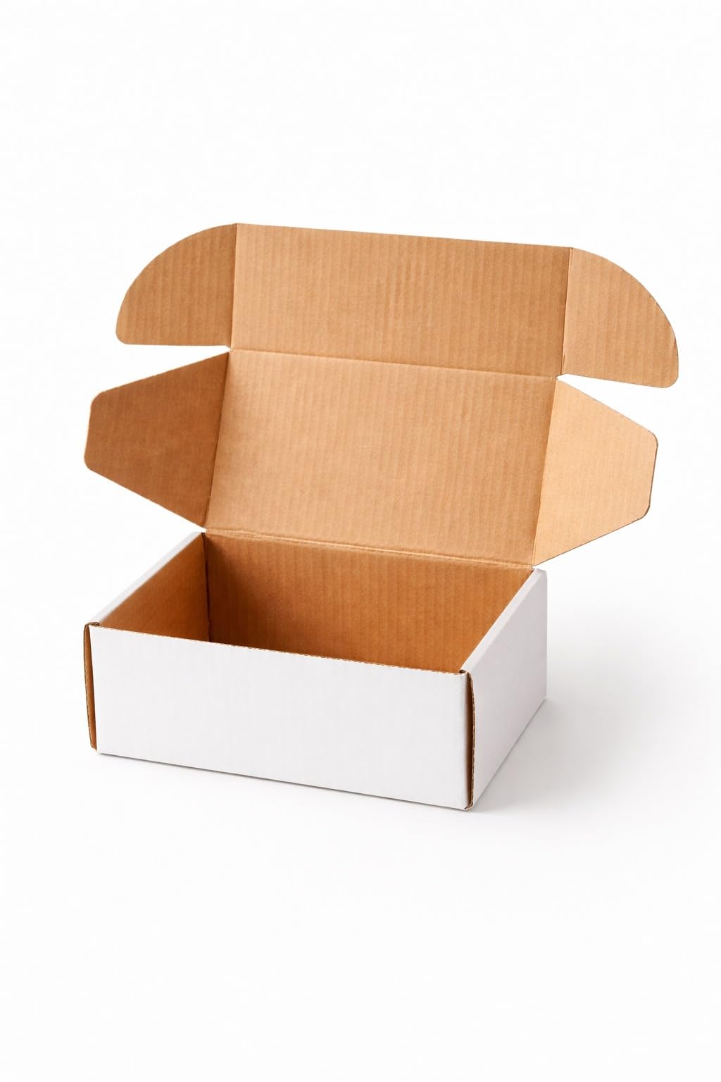 Self Locking Mailer Box | White Corrugated | 3 Ply Courier & Small Business Use (8x5x4 Pack of 80)-image-3