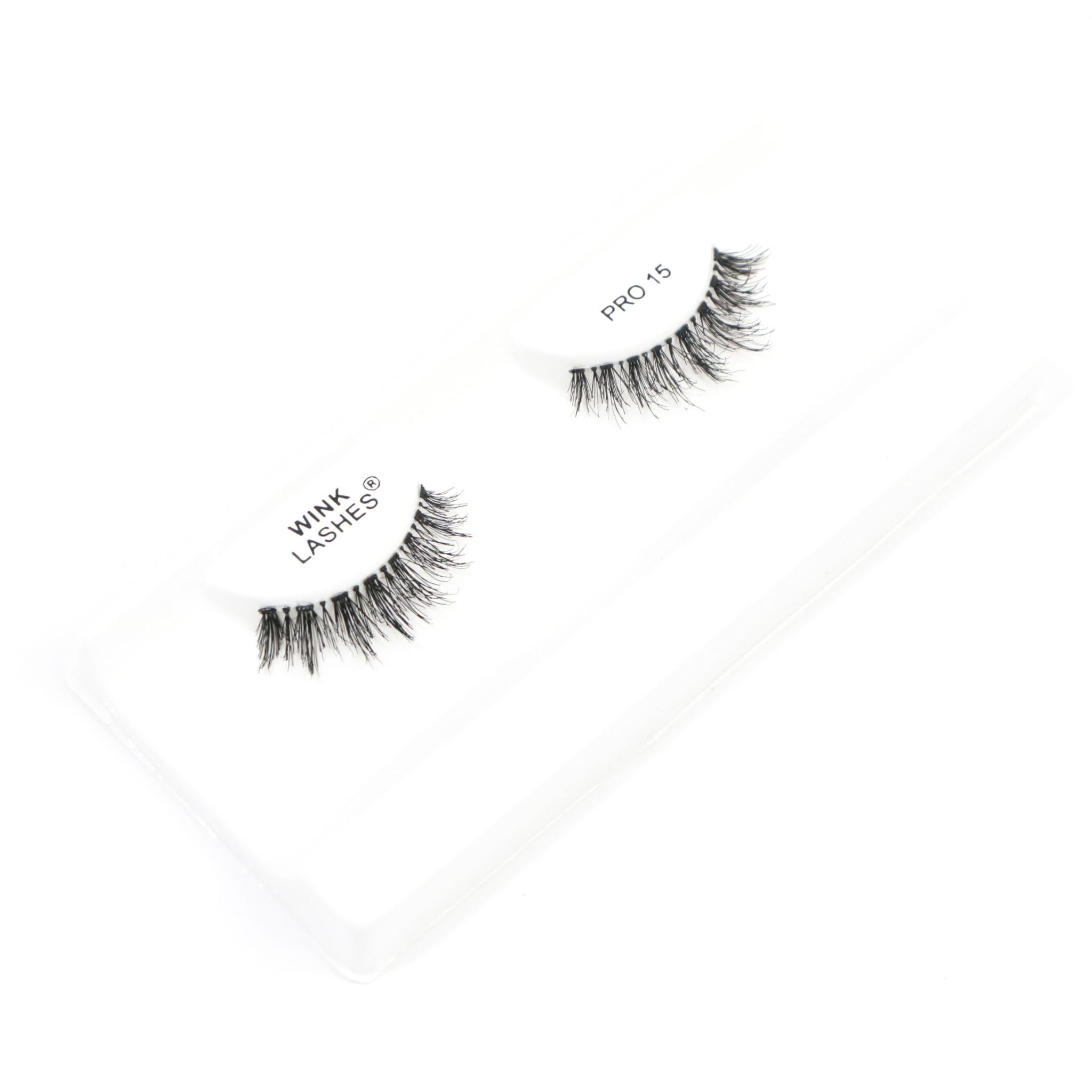 Wink Lashes PRO-15 | Long Natural Human Hair Lashes | Reusable Eyelashes | Lengthening False Lash | Best for Dramatic Natural Look & Photoshoots, Elongated Eye Effect, Handcrafted Lash-image-8