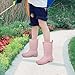 DKSUKO Wide Calf Rain Boots for Women - Waterproof Rubber Garden Boots - Lightweight Mid Height Mud Boots for Gardening, Farm Work & Walking Dogs - Non-Slip Rainboots (9 B(M) US, Matte Pink)