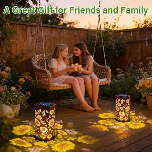 Linterna solar girasol impermeable para iluminar jardines oscuros sin cables 4