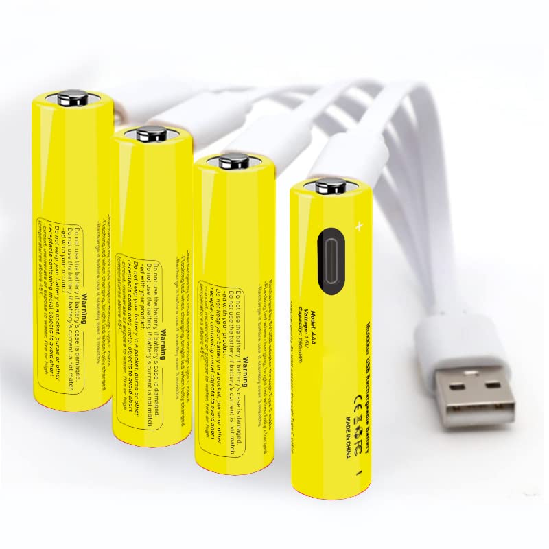 BABALIYA 2-Pack Rechargeable C Battery, 1.5V/5000mWh Lithium-C High Capacity, Type-C, Over 1200 Cycles, 1.5H Fast Charge with 2-in 1 USB-C Cable