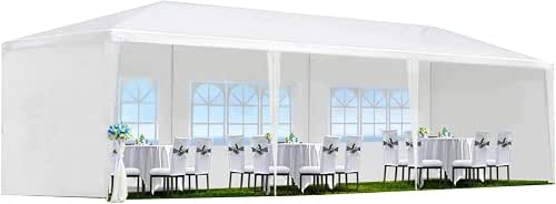 10'x30' Party Tent, Outdoor Wedding Canopy Tents for Parties with